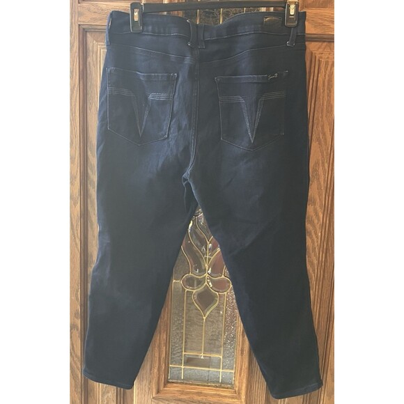 Seven7 Jeans Women's Size 14 Blue High Rise Skinny Crop Denim Ankle Dark Wash - Picture 11 of 16